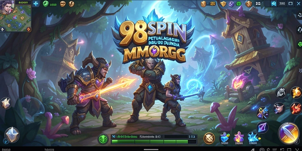 Tangkapan layar gameplay 98SPIN yang menunjukkan pertarungan seru di MMORPG.