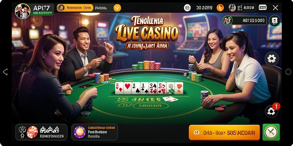 Tampilan menakjubkan gameplay Live Casino di API77.