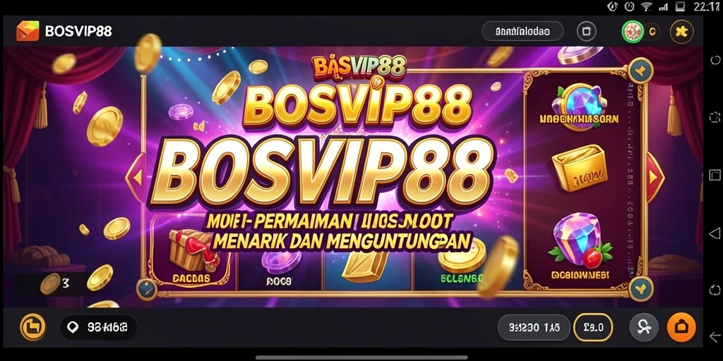 Screenshot gameplay <strong>BOSVIP88</strong> yang menunjukkan slot menarik dan interaktif.