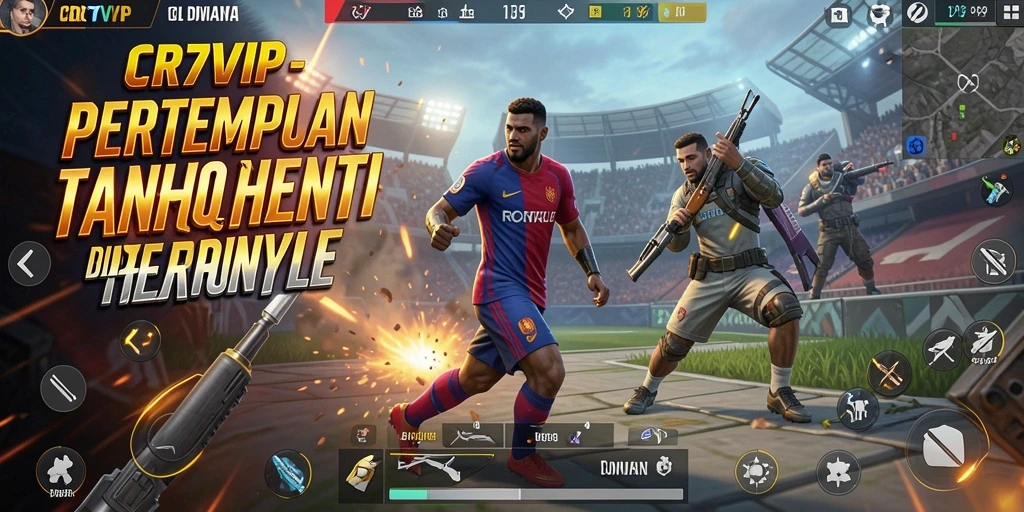 Tampilan gameplay CR7VIP yang mendebarkan di arena Battle Royale.