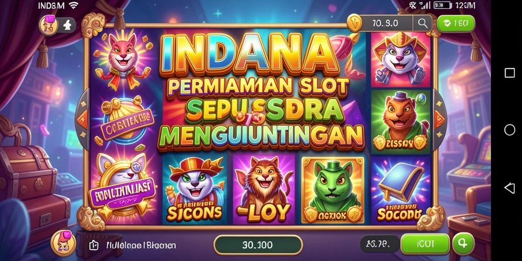 Screenshot gameplay INDAAA yang menampilkan gulungan Slot yang dinamis.