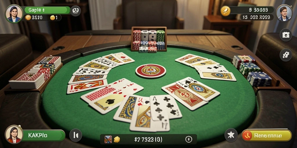 Screenshot gameplay KAKRP yang menampilkan suasana permainan Gaple.