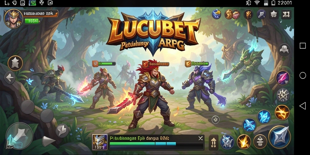 Tampilan gameplay LUCUBET yang menampilkan aksi pertempuran ARPG.