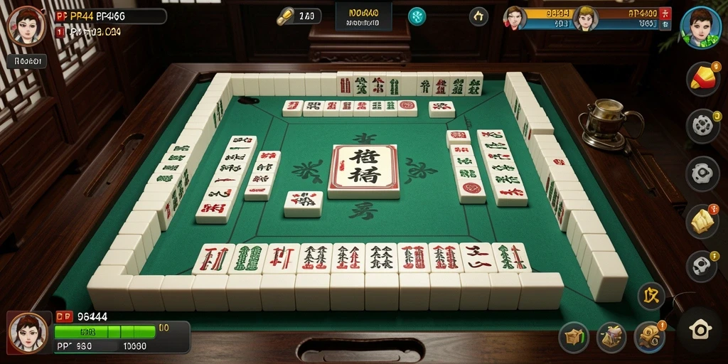 Screenshot gameplay PP444 yang menampilkan tantangan Mahjong yang menarik.