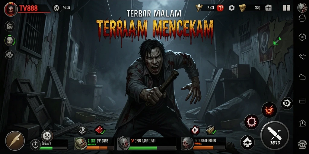 Tangkapan layar gameplay TV888 menampilkan momen menegangkan di dunia Horror.