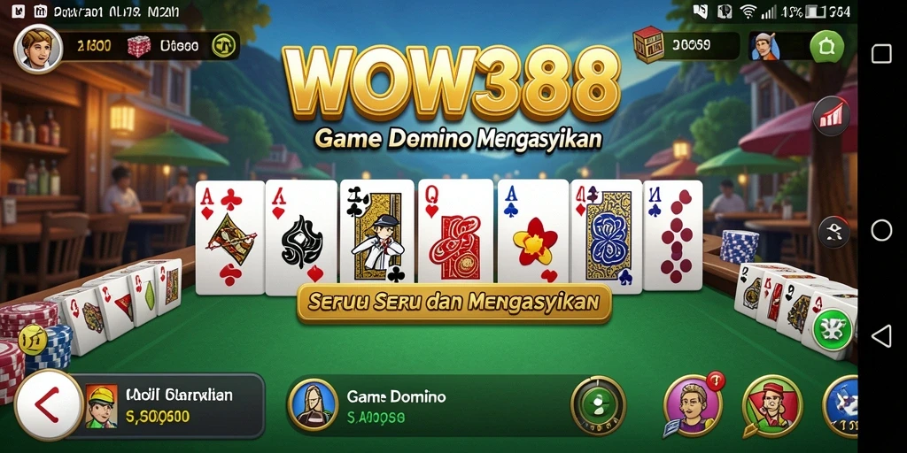 Screenshot WOW388 menampilkan gameplay seru permainan Domino.